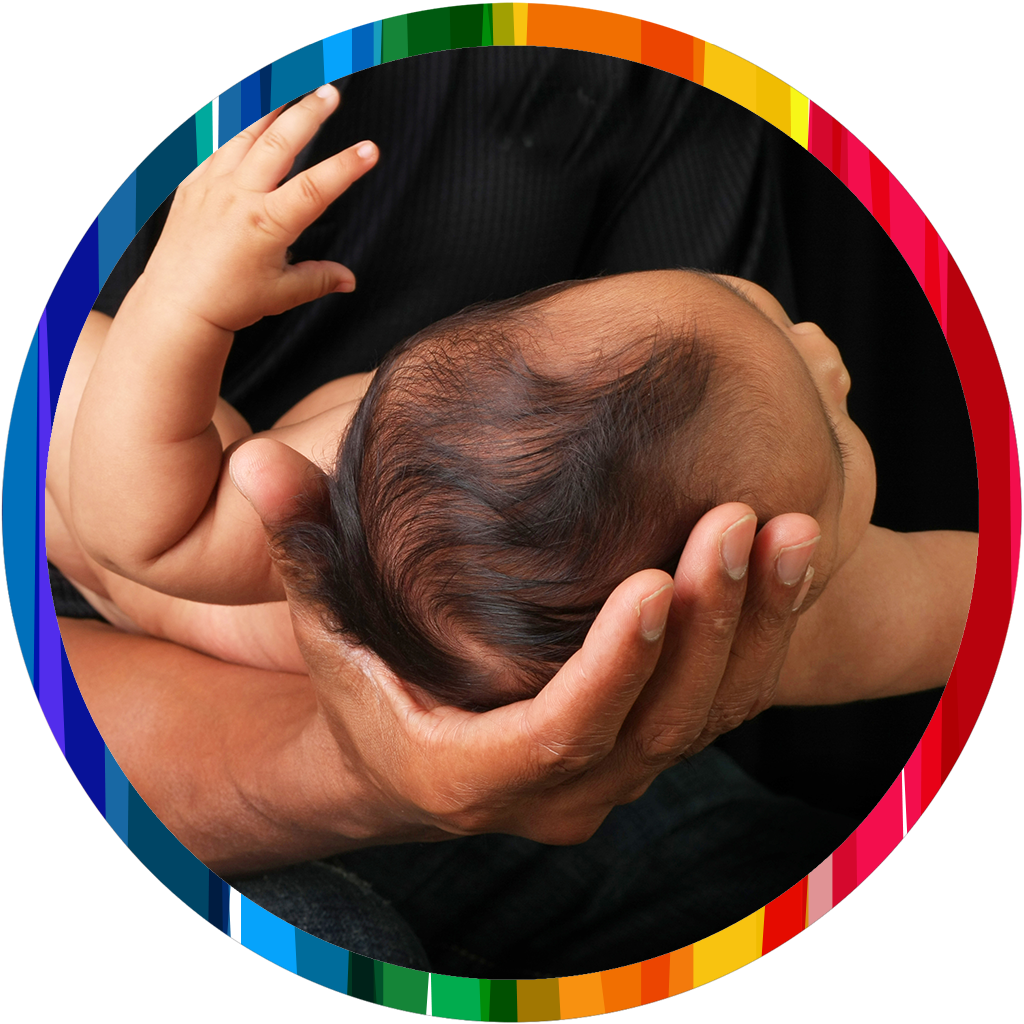 dad holding baby head_rainbow circle 1024x1024