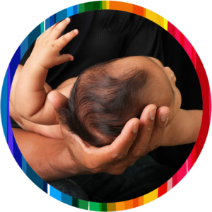 dad holding baby head_rainbow circle 1024x1024