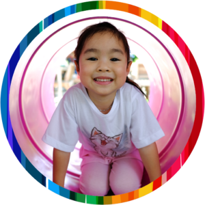 girls in tunnel_rainbow circle 1024x1024