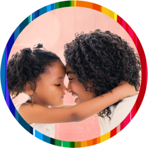 mom and daughter in pink_rainbow circle 1024x1024