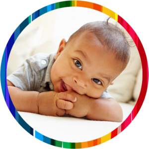 smiley baby boy on blanket_rainbow circle 1024x1024
