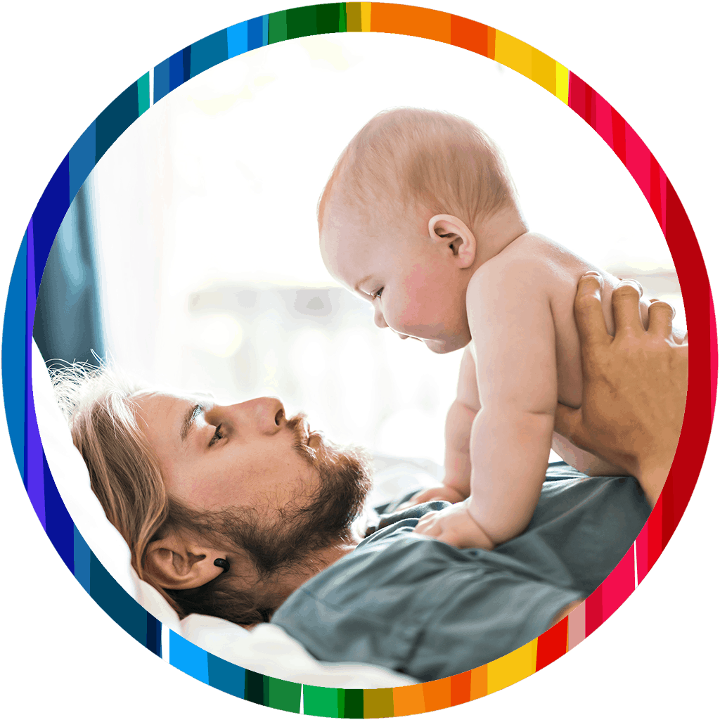 dad baby kissy face_rainbow circle 1024x1024