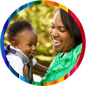mom and son outside_rainbow circle 1024x1024