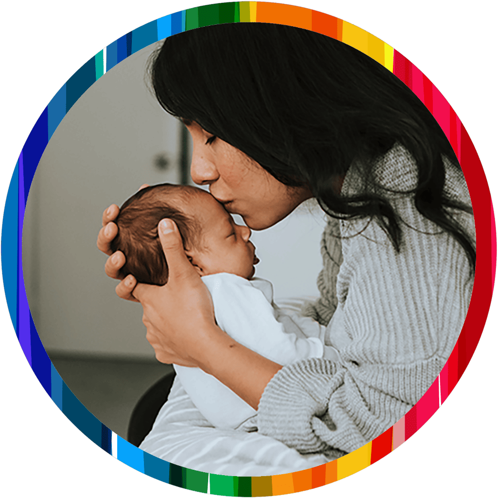 Photo of man and baby representing the types of families home visitors serve with an enhanced understanding of substance use disorder gained after completing the RISE home visitor training.