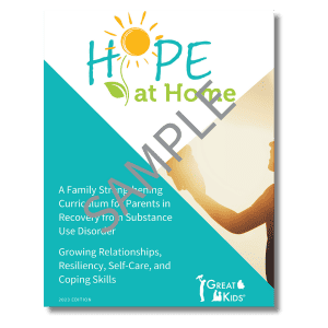 Image showing the cover of Hope at Home, our online course to help you help families go from surviving to thriving with support from our substance use disorder curriculum.
